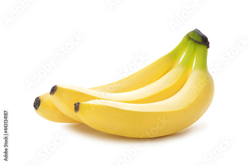 Bunch of bananas isolated on white background. Ripe bananas Clipping Path. Quality macro photo for your project.