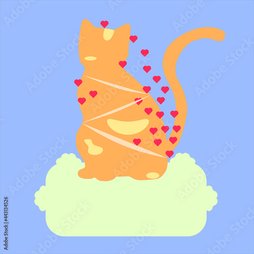 Cute red cat/kitty/kitten with heart
Invitation card
Baby born party invitation
Birthday party invitation