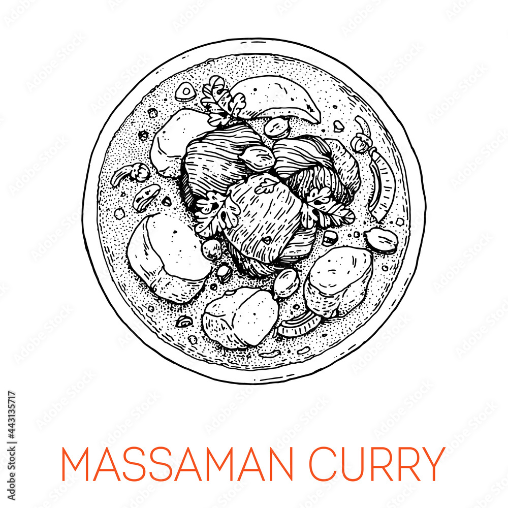 Japanese Curry With Vegetable In Hand Drawing Sketch Style Vector Isolated  On White Background Royalty Free SVG, Cliparts, Vectors, and Stock  Illustration. Image 55352026.