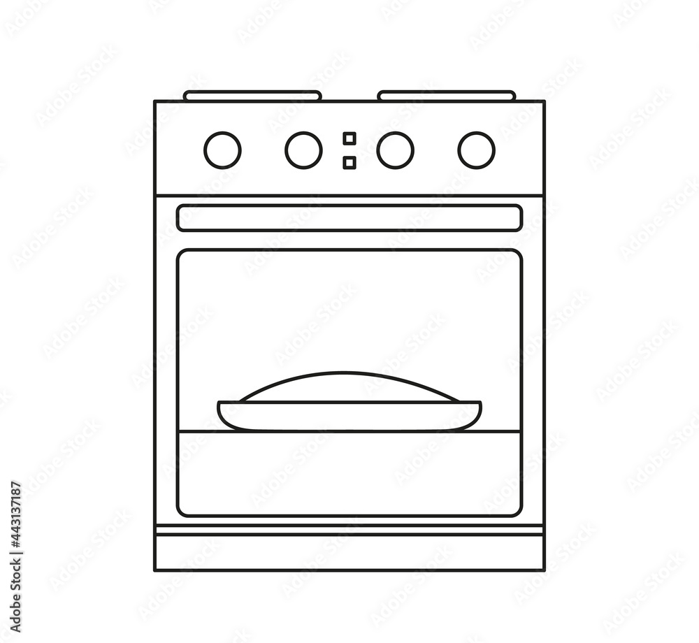 Stove icon on white background. Kitchen equipment. Vector illustration ...