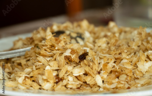 Fotografi Sweet Aval Nanachathu Or Sweetened Rice Flakes Poha