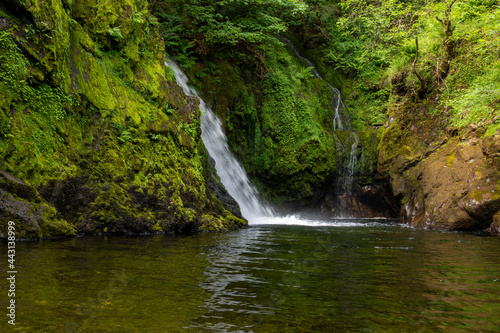 Ceunant Mawr waterfall  Wales. TDK are written in  English 
