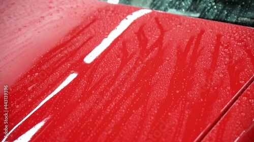 Hydrophobic effect on car paint after using ceramic coating or car wax