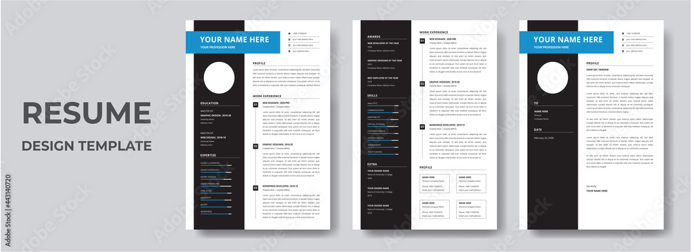 


Clean Modern Resume and Cover Letter Layout Vector Template for Business Job Applications, Minimalist resume cv template,  
Resume design template, cv design, multipurpose resume design