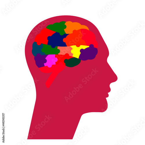 human brain puzzle pieces.
Psychological therapy and treatment. Mental health concept.vector illustration brain puzzle. World mental health day. Vector design EPS 10.