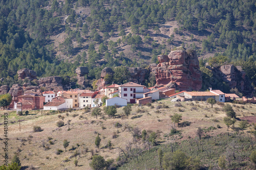 a view of Chequilla village, province of Guadalajara, Castile-La Mancha, Spain photo