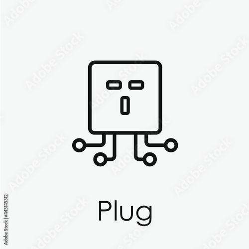 Plug vector icon. Editable stroke. Symbol in Line Art Style for Design, Presentation, Website or Apps Elements, Logo. Pixel vector graphics - Vector