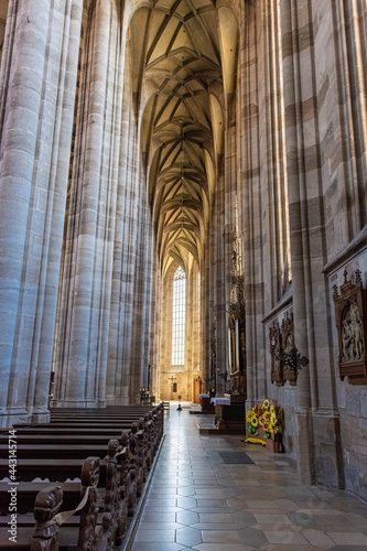 DINKELSBUHL, GERMANY, 27 JULY 2020: interior of the Cathedral