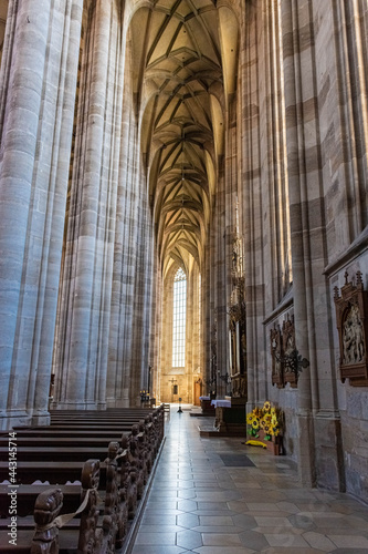 DINKELSBUHL, GERMANY, 27 JULY 2020: interior of the Cathedral photo