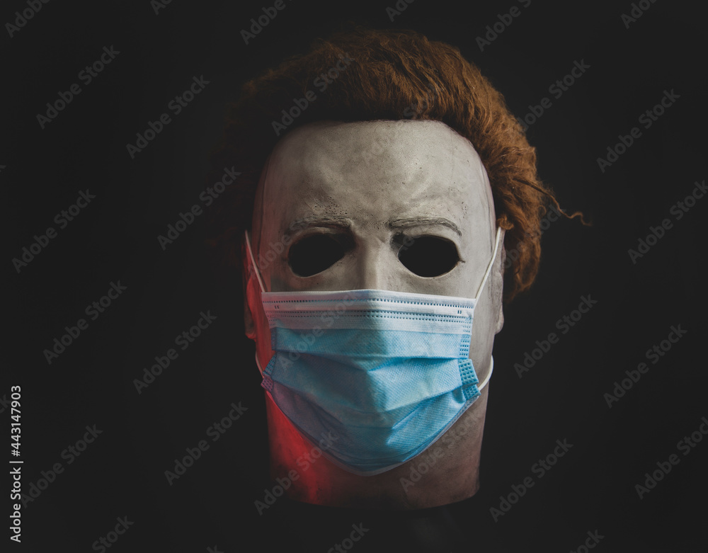 NEW YORK USA - JUNE 12 2021: Halloween slasher Michael Myers mask with a  surgical mask, Covid 19 concept Stock Photo | Adobe Stock