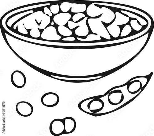 Modern icon bean curd symbol. White background