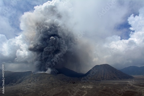 Mt. Bromo volcano actively erupts in east Java, Indonesia
