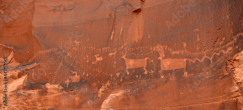  the ancient processional panel of native american petroglyphs near bluff, utah 
