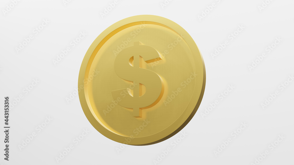 US dollar currency gold coin , 3D rendering US dollar currency gold coin , 3D rendering