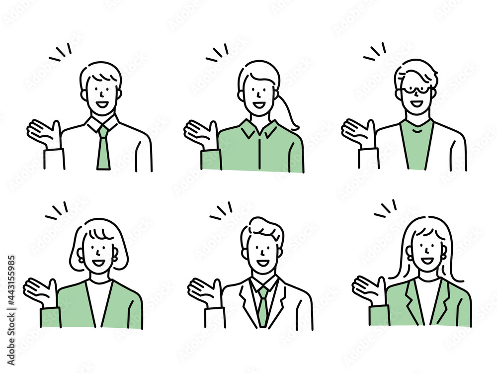 ポイント、注目、発表を表す男女のイラスト(ビジネス、クリック、チェック、アイデア、相談、セールス、発見、提案) Illustrations of women & men representing points, attention, and presentations business, clicks, checks, ideas, discoveries ポイント、注目、発表を表す男女のイラスト(ビジネス、クリック、チェック、アイデア、相談、セールス、発見、提案) Illustrations of women & men representing points, attention, and presentations business, clicks, checks, ideas, discoveries