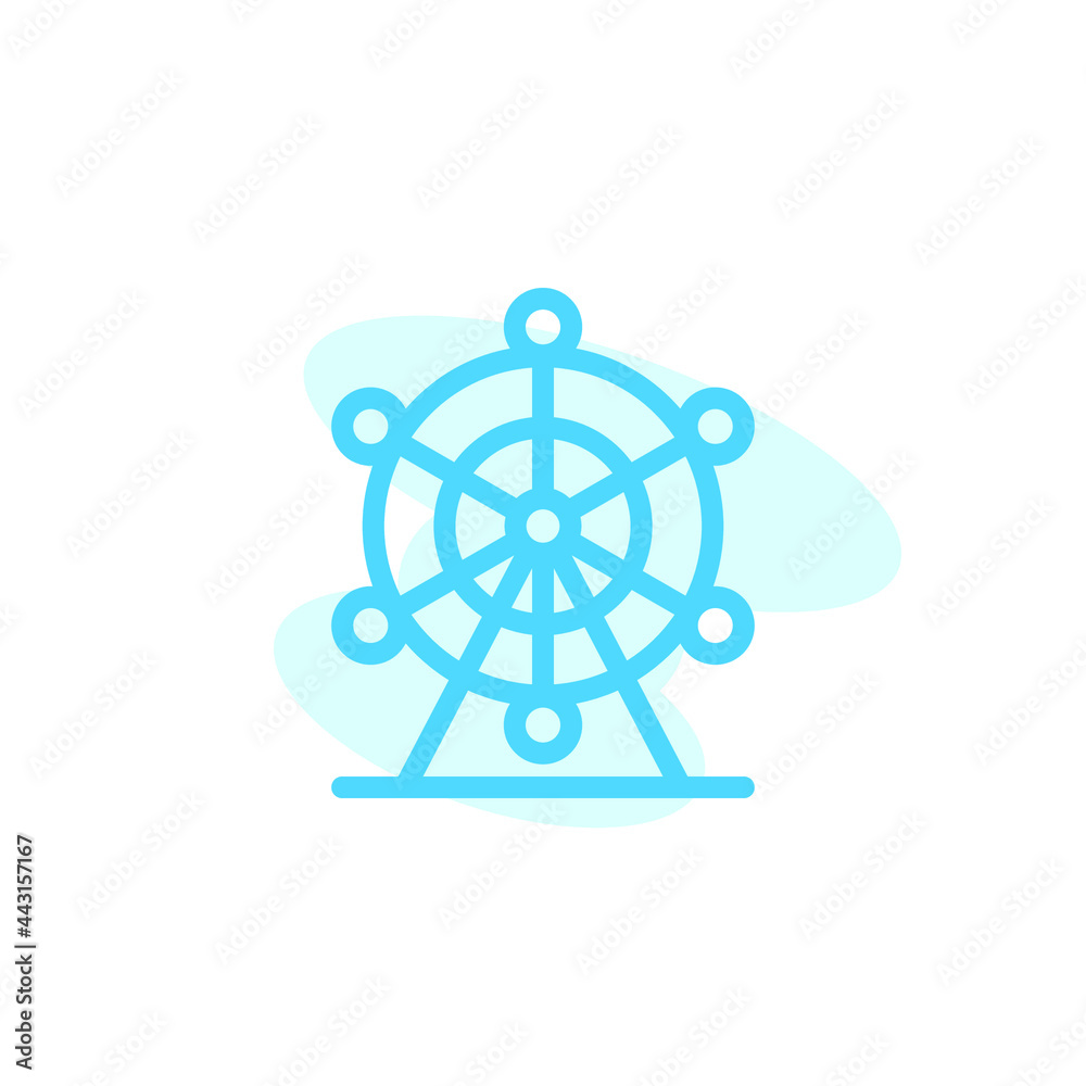 Vector illustration, ferris wheel icon design template