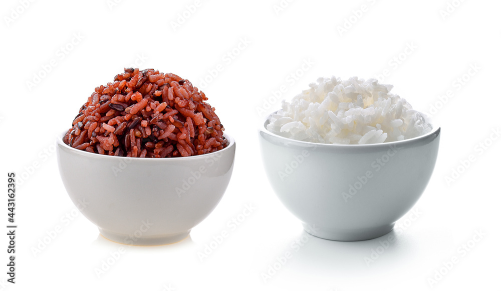 rice in white bowl on white background rice in white bowl on white background
