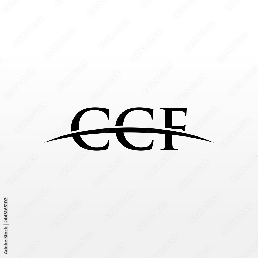 CCF initial overlapping movement swoosh horizon, logo design ...