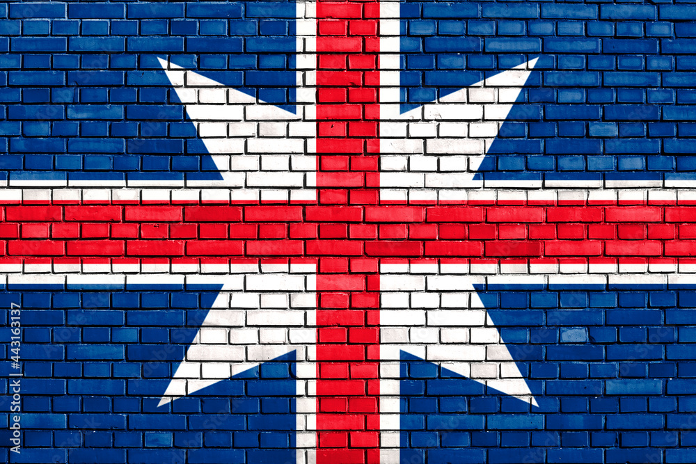 Fototapeta premium historic flag of Namaland painted on brick wall