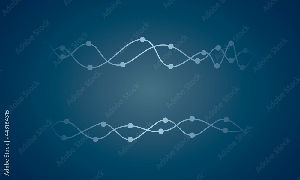 waves wire dna medical line with dot vector illustration