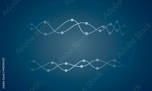 waves wire dna medical line with dot vector illustration