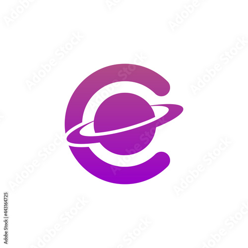 Letter C planet logo design