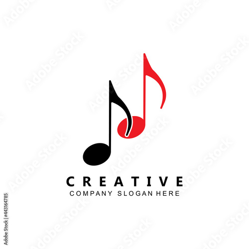 simple music rhythm note logo vector symbol