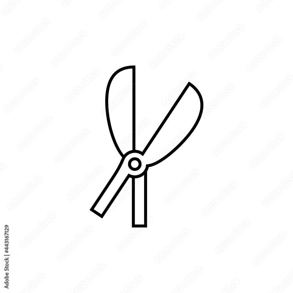 Garden scissor icon in flat black line style, isolated on white background Garden scissor icon in flat black line style, isolated on white background