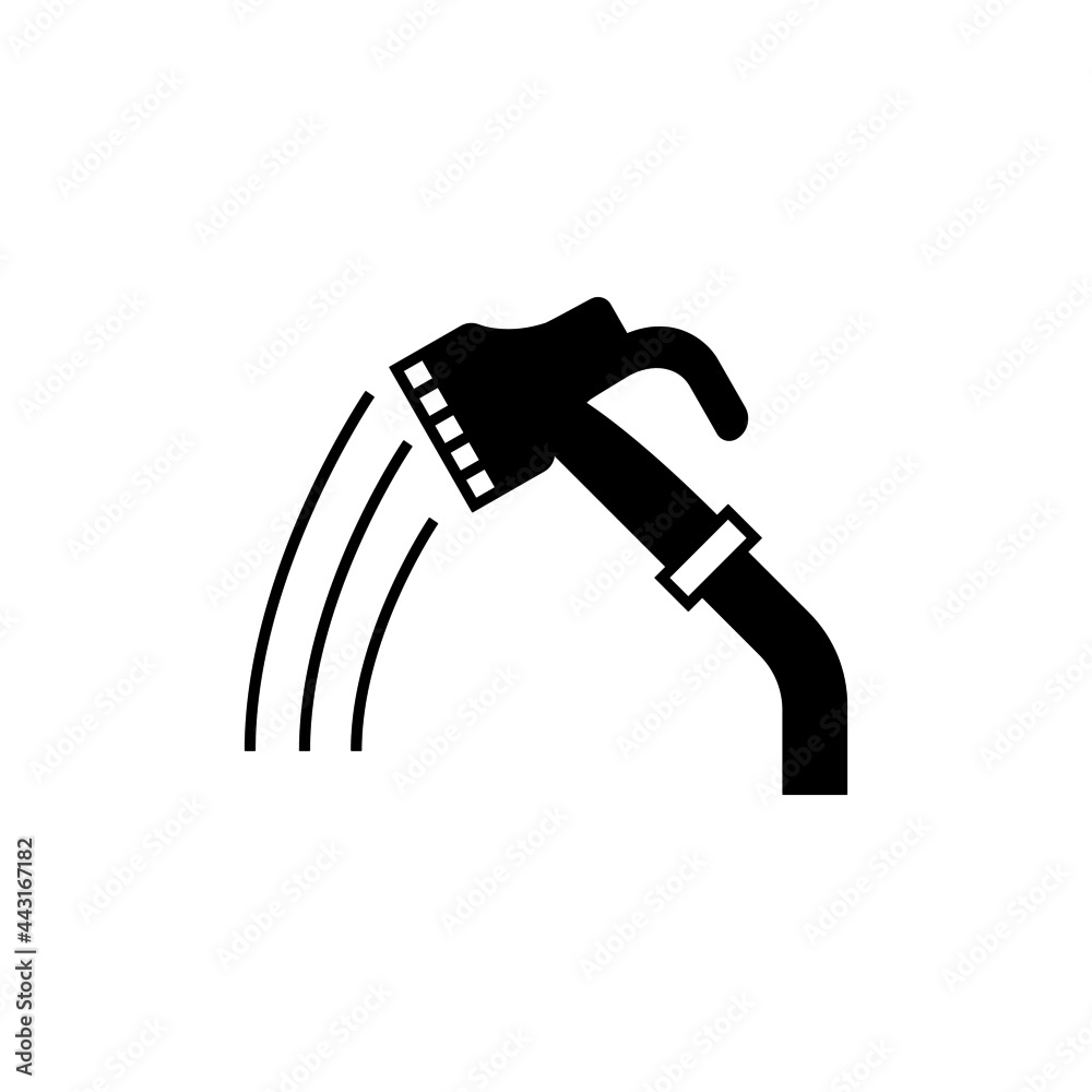 Hose watering garden icon in solid black flat shape glyph icon, isolated on white background Hose watering garden icon in solid black flat shape glyph icon, isolated on white background