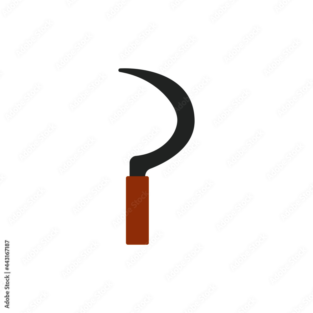 Sickle farm icon in color icon, isolated on white background Sickle farm icon in color icon, isolated on white background
