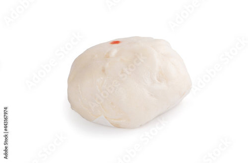 Chinese steamed roll. Close up on white background