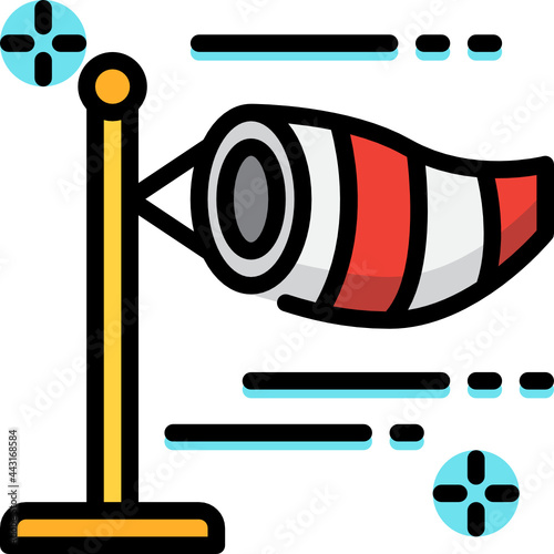 windsock color outline icon