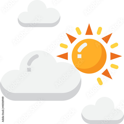 partly cloudy flat icon