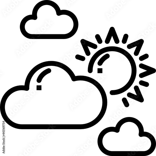partly cloudy outline icon