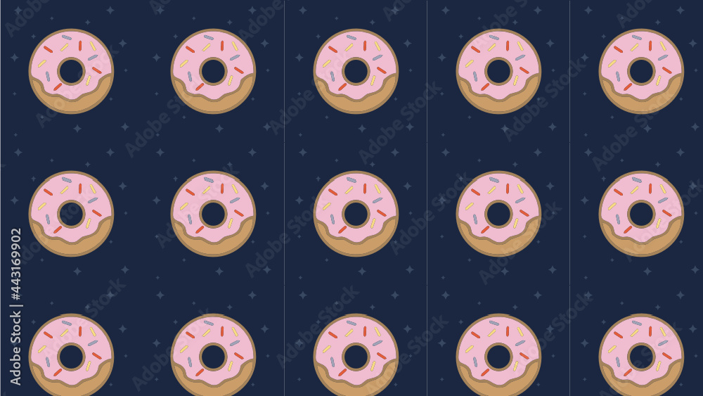 Fototapeta premium Space donuts, seamless pattern, gift wrapping