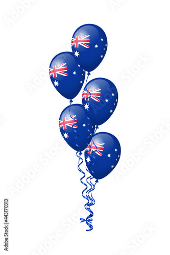 Bunch of Australia flag balloons