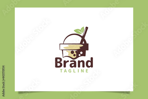 Bubble tea logo vector graphic for any business especially for food and beverage, cafe, restaurant, food truck, etc.