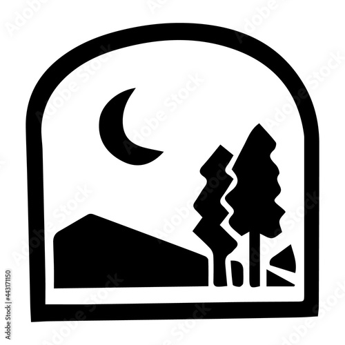 Line art vector design with nature 