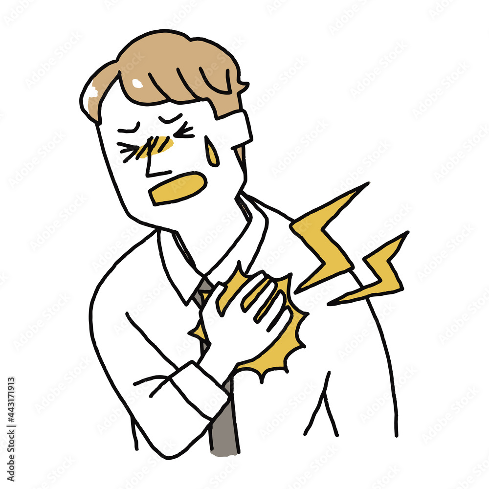 Obraz premium 心臓発作が起きた男性