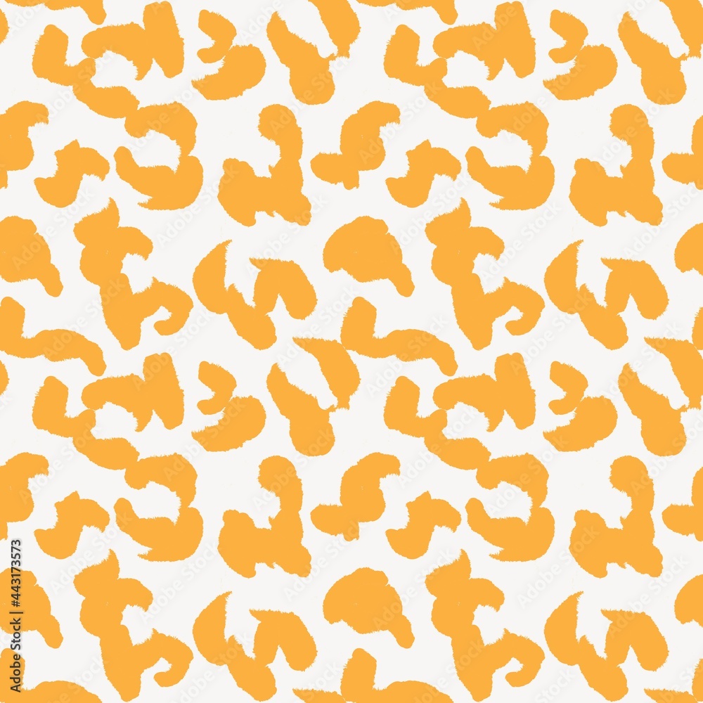 Orange Animal Leopard Seamless Pattern Background
