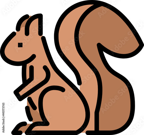 squirrel color outline icon