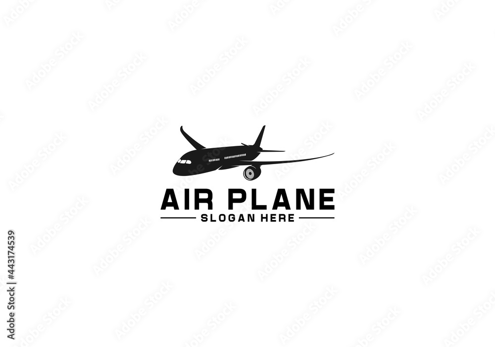 air plane logo template in white background