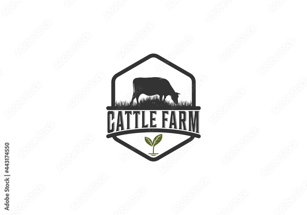 cattle farm logo in white background