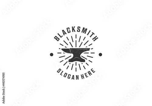 blacksmith logo template in white background