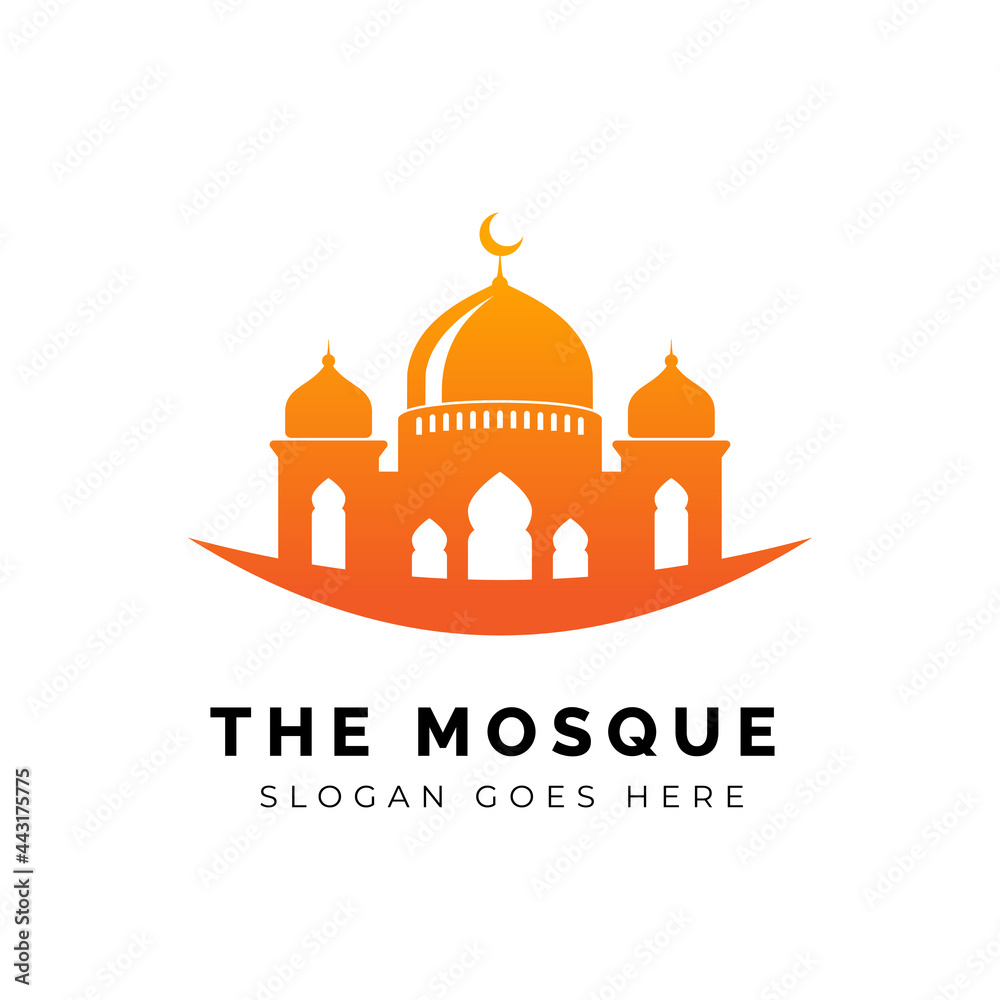 Mosque silhouette icon silhouette logo vector illustration design template