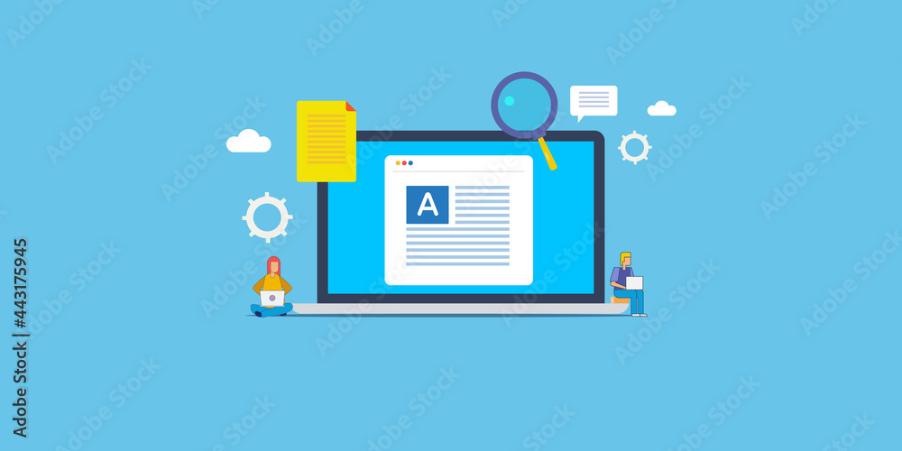 Content writing, blog post writing, copy writing concept. Content research and development, business blogging, teamwork, content marketing people, article editing and publication on web concept. Content writing, blog post writing, copy writing concept. Content research and development, business blogging, teamwork, content marketing people, article editing and publication on web concept.