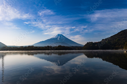精進湖から見える富士山