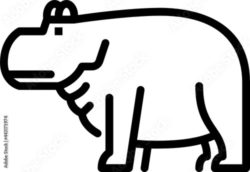 hippo outline icon