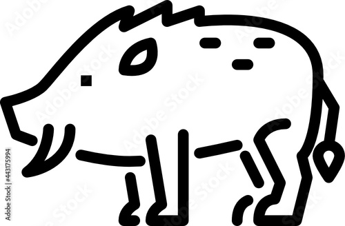 wild boar outline icon