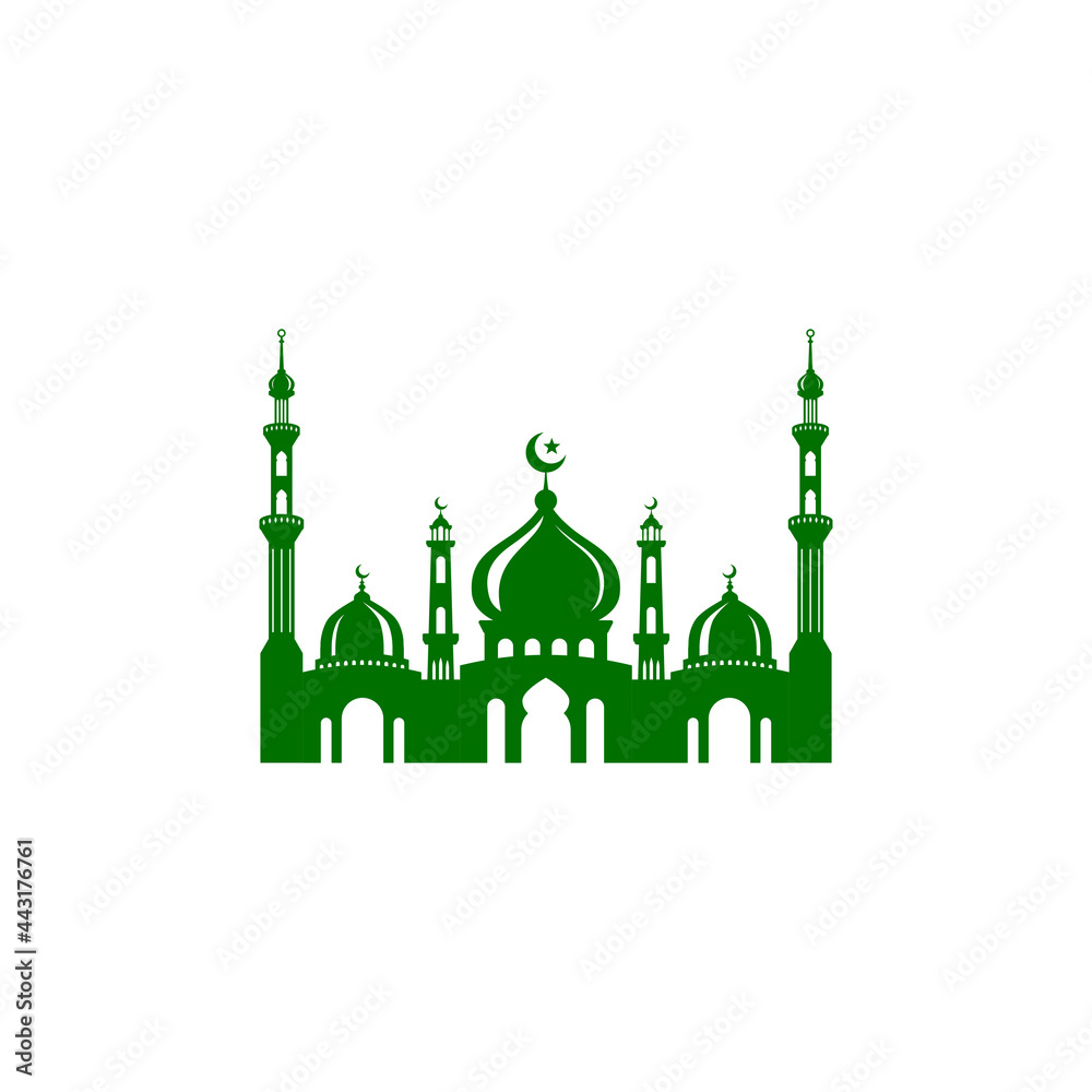 Mosque silhouette icon silhouette logo vector illustration design template Mosque silhouette icon silhouette logo vector illustration design template